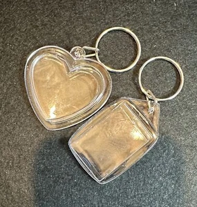 Clear Acrylic Plastic BLANK KEYRINGS 2 - 5 - 10 - Picture 1 of 6