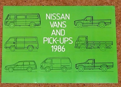 1986 NISSAN VANS & PICKUPS Sales Brochure - New Old Stock!! Vanette Urvan Trade - Image 1 of 4