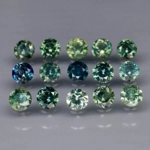 Lot de 15 Saphirs bleu vert d'Australie taille diamant/2,05 carats - Imagen 1 de 3