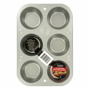 One 6 Cup Muffin Pan Heavyweight Steel Baking Cooking Cupcakes FREE SHIPPPING - Picture 1 of 3