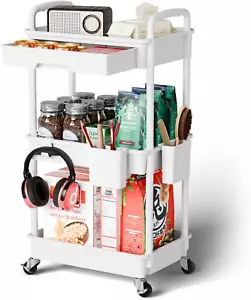 3 Tier Rolling Cart Organizer,Laundry Room Bathroom Organizers and Storage Offic - Picture 1 of 12