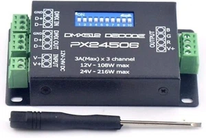 PX24506 DMX 512 Led Controller 9A Decoder Driver for 12V/24V RGB LED Strip Ligh - Picture 1 of 8