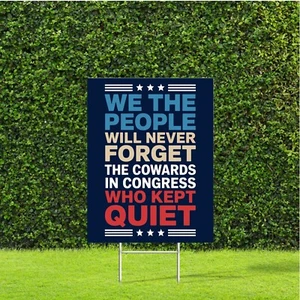 Insegna da cortile We The People Will Never Forget 18"x22" con palo H protesta pacifica - Foto 1 di 5