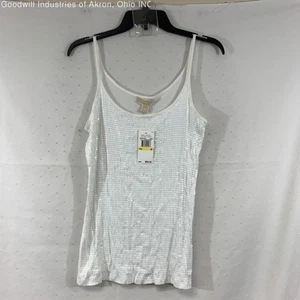 NWT Michael Kors White Women's Sequined Tank Top, Sz. M - Picture 1 of 3