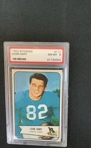 1954 Bowman #112 Leon Hart Psa 8 Detroit Lions ottimo - Foto 1 di 1