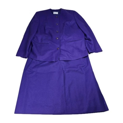 Blazer Falda Traje De Colección Pendleton Para Mujer 16W Púrpura Azul Lana EE. UU. AÑOS 70 80 Foto 1 de 4