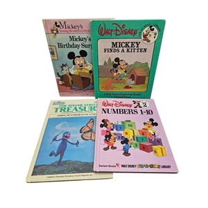 Lot of 4 Vintage Walt Disney Mickey Mouse Picture Books Hardcover - Picture 1 of 3