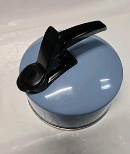 Vintage Blue Mirro Whistle Teapot Tea Kettle 2.5 QT 2 1/2 Quart Made In USA - Picture 1 of 10