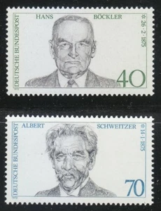 Germany 1975 MNH Mi 830,832 Sc 1159-1160 Bockler & Albert Schweitzer.Medical - Picture 1 of 2