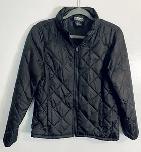 WOMENS BLACK LIGHTWEIGHT PUFF QUILTED JACKET COAT SIZE LARGE - Picture 1 of 2