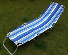 Sunbed Blue White Striped 70s 80s Sun Lounger Retro Sunbathing Bed Vintage