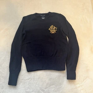 Ralph Lauren Sport Polo Navy Boys Sweater Embroidered Gold Crest Medium - Picture 1 of 6