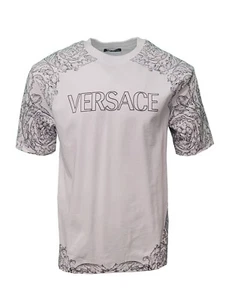 Versace Men's T-Shirt Barroco Motif Baroque Logo Print White Black S,M,L,XL,XXL - Picture 1 of 4
