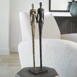 TWO'S COMPANY INDUSTRIAL STYLE CAST IRON STATUE SCULPTURE UTTERMOST 18008 - Picture 1 of 5