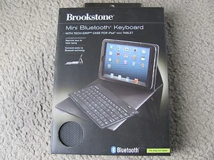New Brookstone Mini Bluetooth Keyboard with Tech-Grip Case for iPad mini Tablet - Picture 1 of 5