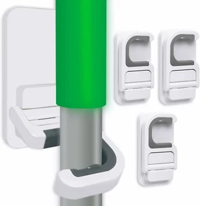 3Pack Broom and Mop Holder Wall Mount No Drill Mop and Broom Gripper Mop Handle  - Picture 1 of 12
