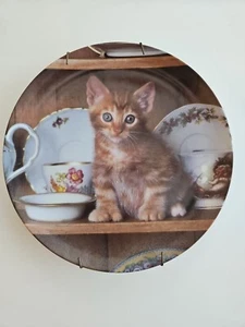 TEATIME TABBY Plate #2 Picture Purrfect Kitten Crestley Collection 1993 EUC - Picture 1 of 4