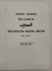 Bellanca 1972-74 Model 8KCAB Decathlon Owner's Manual-Reproduction - Picture 1 of 24