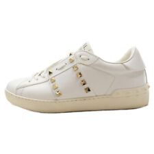 VALENTINO STUD LOW TOP SNEAKERS LEATHER WHITE FRP 931 Y2 Used