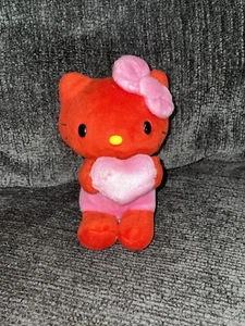 Hello Kitty Red With Pink Bow Plush Doll Sanrio Pink Heart 2010 - Picture 1 of 5