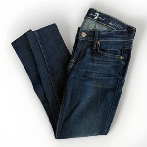 7 For All Mankind Größe 24 Damen The Skinny Jeans dunkelblau Denim Low Rise Hose - Bild 1 von 8