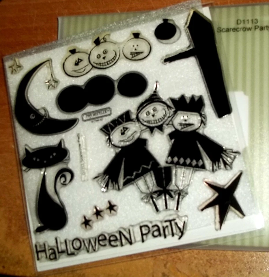 CTMH D1113 ЧУЧЕЛО ВЕЧЕРИНКИ ~ Хэллоуин вечеринки, черный кот, Jack-o-фонарь, Луна - Изображение 1 из 1