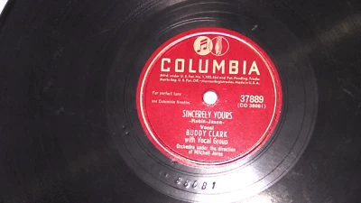 Buddy Clark  78 rpm 10" record Sincerely Yours / Freedom Train - Columbia 37889 Foto 1 de 4