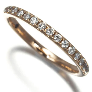 Ring Diamond Half Eternity US5.25-5.5 18K 750 Rose Gold - Picture 1 of 5