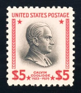 #834, $5.00 Calvin Coolidge, XF/Superb-OG-NH, 2022 PFC (graded 95, nh), SMQ $195 - Picture 1 of 1