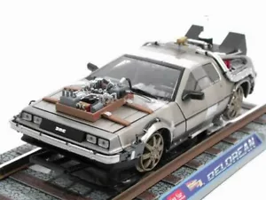 Macchina Delorean 3 Rotaia Road Ritorno Al Futuro III 1/18 Problema Da Porta - Foto 1 di 9