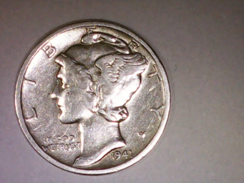 Vintage 1941 D Mercury Dimes, 90% Silver, Better Semi-KEY Date 10C Coin Cover