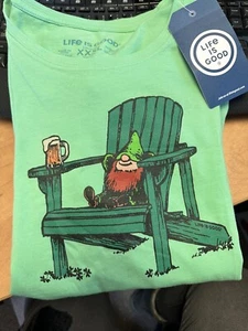 LIFE IS GOOD Crusher Lucky Chair - St Patrick’s Day T-Shirt, NWT, Size XXXL - Picture 1 of 4