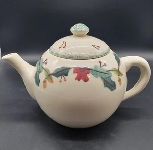 Hartstone Pottery- Christmas Garland Holly Berry & Acorn- Large Teapot ! - Picture 1 of 10