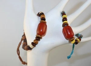 Boho Beaded Bangle Bracelet Wristband Summer Wear Unisex Adjustable - Picture 1 of 11
