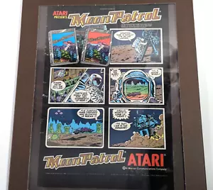 1982 Atari Moon Patrol Ad 9.5x12 Framed Arcade Game Art, Perfect Gamer Gift - Picture 1 of 8