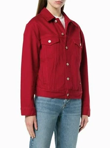Tommy Hilfiger Damen Jeansjacke Baumwolle Rot Vy0 Größe XS - Bild 1 von 8