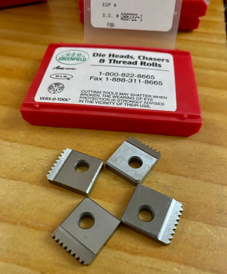 Greenfield Die Head Thread Chasers - 1-13/16-14 NS 45 Str. Grind - Qty.4  - NIB - Image 1 of 1