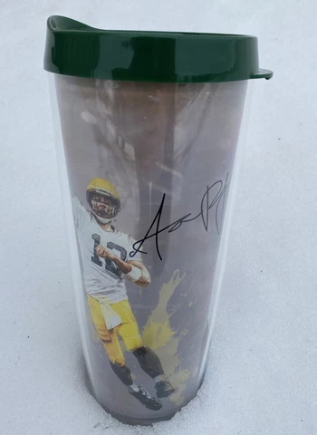 Green Bay Packers 26oz NFL Tumbler Coffee Beverage Travel Tumbler Aaron Rodgers Cover