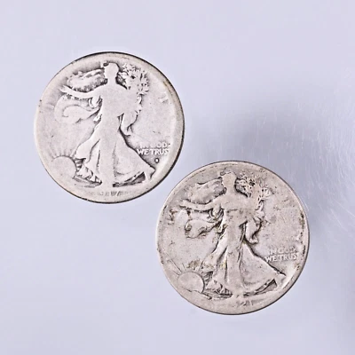 Raw 1917-S Walking Liberty 50C & 1921-S Walking Liberty 50C - Image 1 of 2