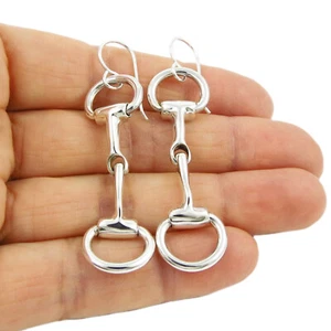 Horse Tack 925 Sterling Silver Snafflebit Earrings Gift Boxed - Picture 1 of 5