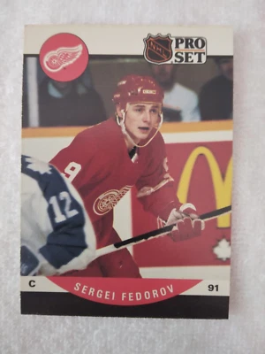 NHL HOF SERGEI FEDEROV ROOKIE CARD 1990-91 PRO-SET HOCKEY   # 604 - Image 1 of 2