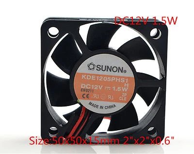 New SUNON Cooling Fan 5CM 12V 1.5W KD1205PHB1 5015 50x50x15mm 2"x2"x0.6" - Image 1 of 3
