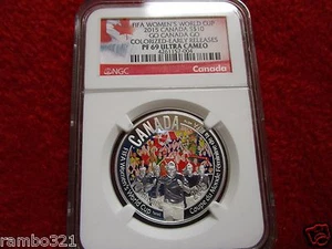 2015 Canada 1/2oz Colorized Silver COIN $10 WOMENS FIFA Cup Go Canada NGC PF69 - Picture 1 of 1