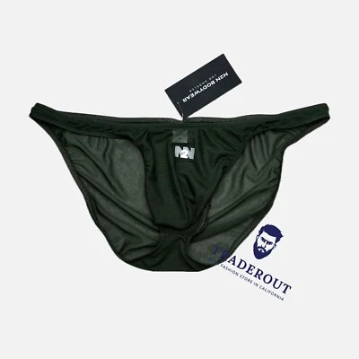 N2N Bodywear Hombres Verde Oliva Malla Transparente Natación Bikini Ropa Interior M L XL Foto 1 de 4