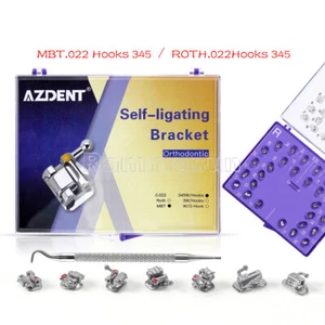 Ortodoncia Dental Brackets Autoligables Brackets Roth MBT.022 Ganchos 345 AZDENT - Imagen 1 de 16