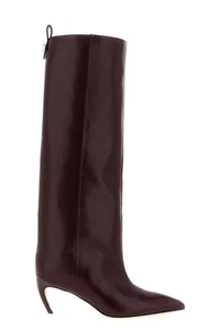 THE ATTICO Lea $1290 Bordeaux 60mm Leather Tall Boots New And Authentic - Picture 1 of 3