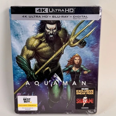 Aquaman 4K + STEELBOOK + DIGITAL (EXP)? Best Buy Exclusive VARIANT, **READ RARE - Image 1 of 4