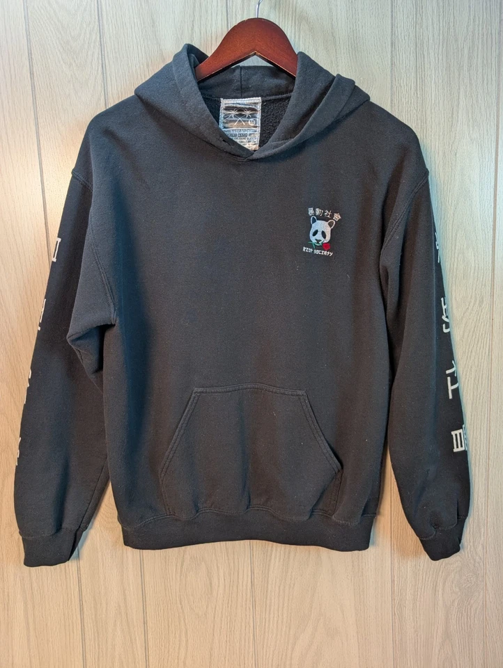 Riot Society Sudadera con Capucha Adulto M Negro Pullover Con Capucha Panda Rosa DEFECTUOSA Foto 1 de 4