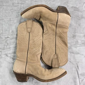 Botas vaqueras Stewart Boot Co para hombre talla 7 beige gamuza punta - Imagen 1 de 14