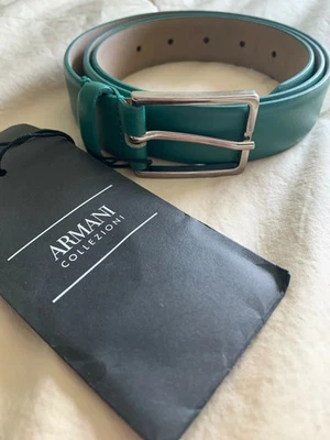 GIORGIO ARMANI Cinturón Mujer Cuero Liso Verde Auténtico Talla 52 Y6S012 Foto 1 de 2